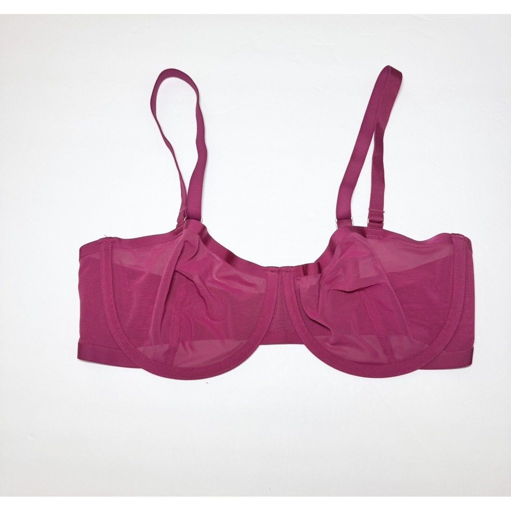 CUUP Sheer Mesh Bra in Berry